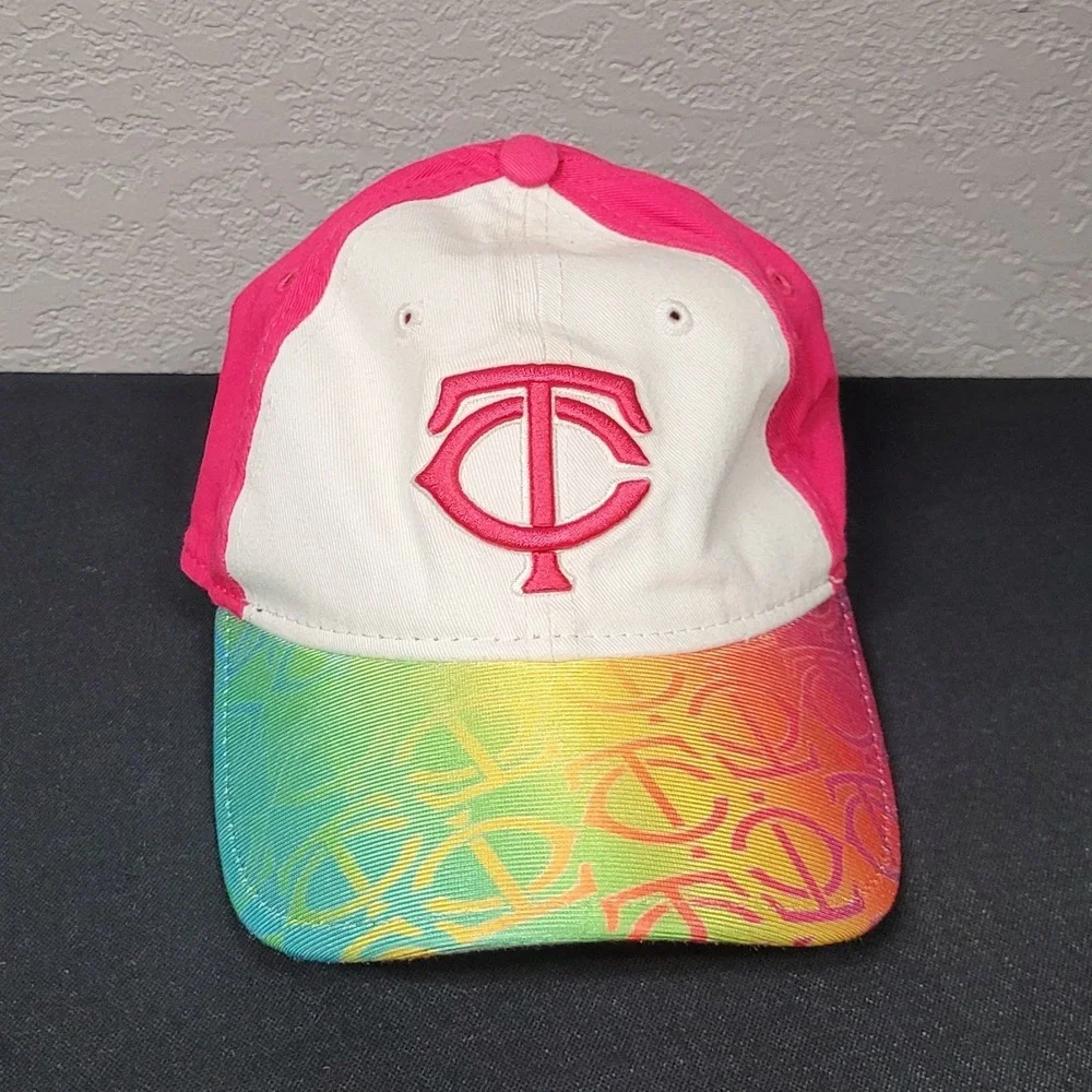 New Era 9Twenty MLB Minnesota Twins Baseball Cap Hat Youth Pink White Multicolor